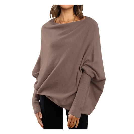 Womens Off The Shoulder Tunic Sweater