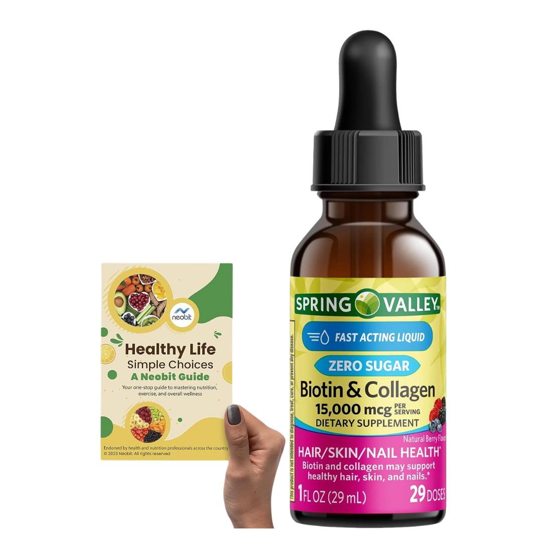 Spring Valley Biotin & Collagen Liquid, Zero Sugar