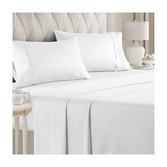 King Size 4 Piece Bedding Sheet Set (129K 4+ Star Reviews)