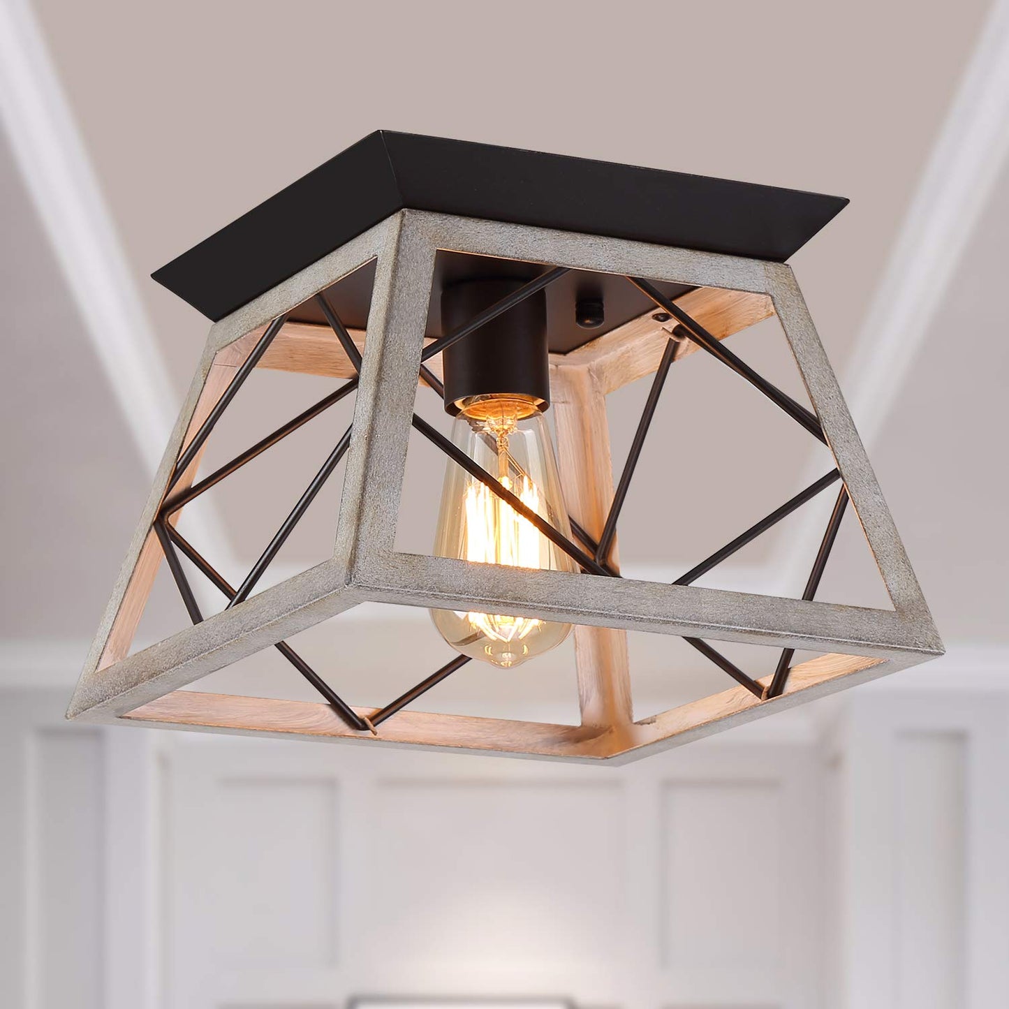 Farmhouse Ceiling Light Fixture Flush Mount
