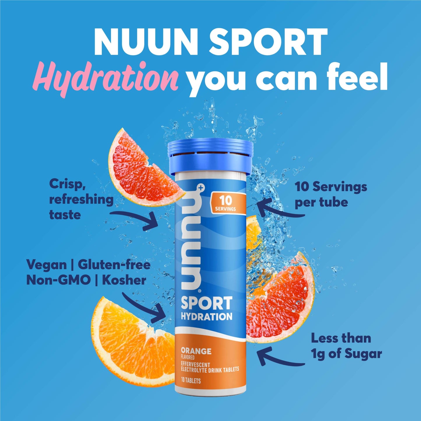 Nuun Sport: Electrolyte-Rich Sports Drink Tablets, Citrus Berry Mixed Flavor Pack, Box of 4