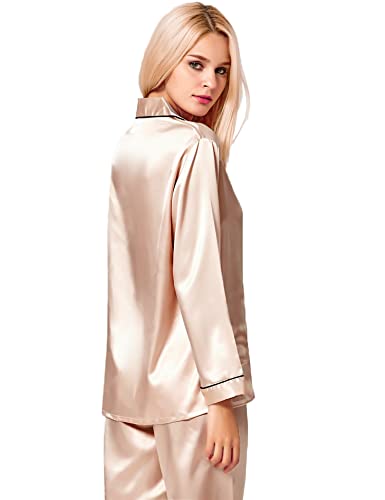 Womens Silk Satin Pajamas