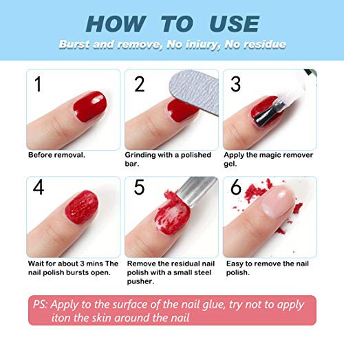 Gel Nail Polish Remover, 2-3 Minutes Quick & Easy Nail Polish Remover