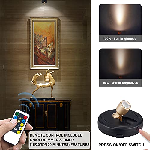 Wireless LED Spotlight, Battery Powered Plant/Picture Lights, Uplighting Indoor