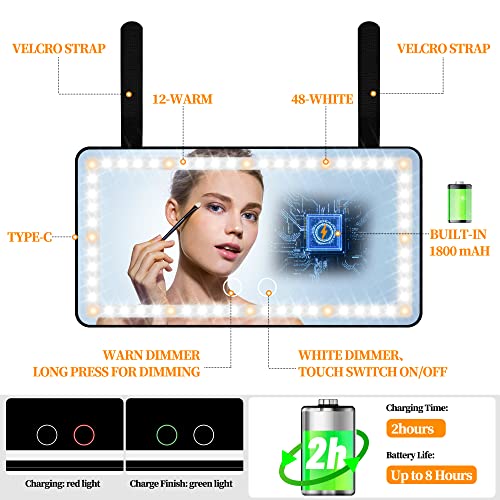 Sun Visor Vanity Mirror with 3 Light Modes