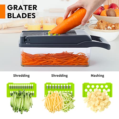 Vegetable Chopper, Pro Onion Chopper, Multifunctional 13 in 1 Food Chopper
