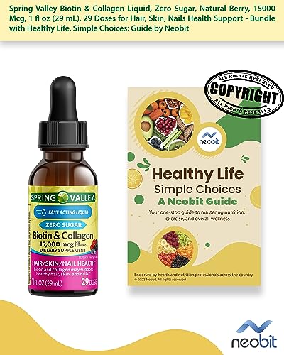 Spring Valley Biotin & Collagen Liquid, Zero Sugar