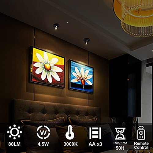 Wireless LED Spotlight, Battery Powered Plant/Picture Lights, Uplighting Indoor