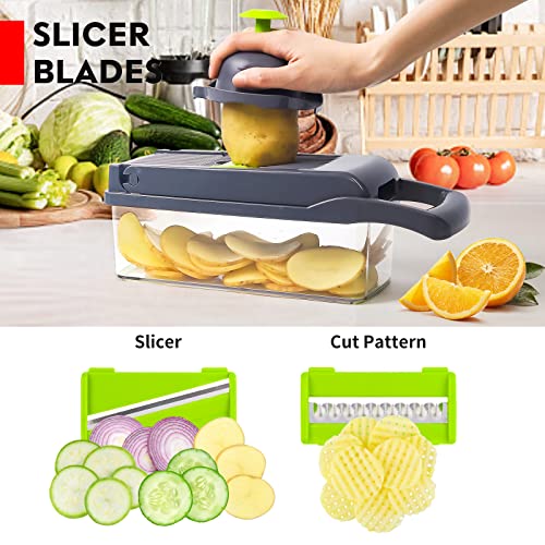 Vegetable Chopper, Pro Onion Chopper, Multifunctional 13 in 1 Food Chopper