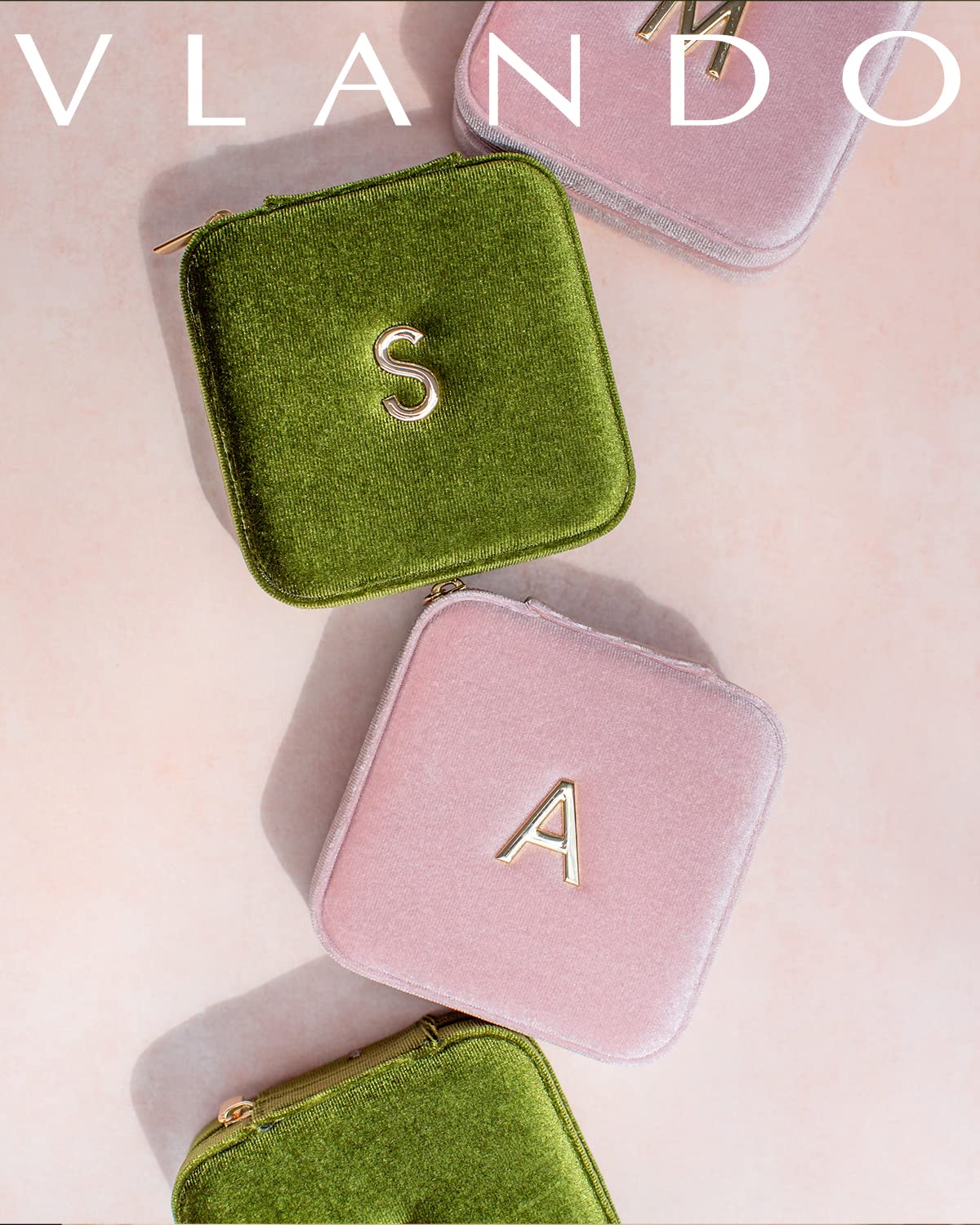 Personalized Letter Small Jewelry Box, Travel Jewelry Case