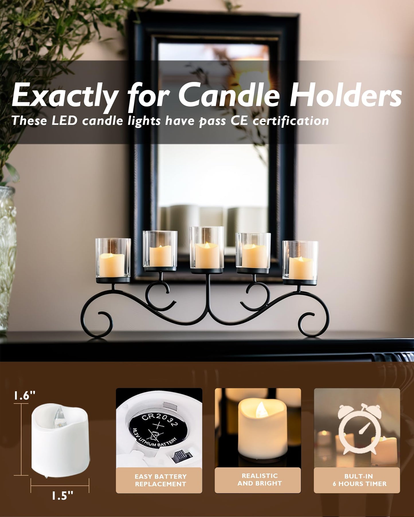 12Pack Timer Flameless LED Votive Candles