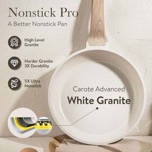 21Pcs Pots and Pans Set, Nonstick Cookware Sets, White Granite Induction Cookware