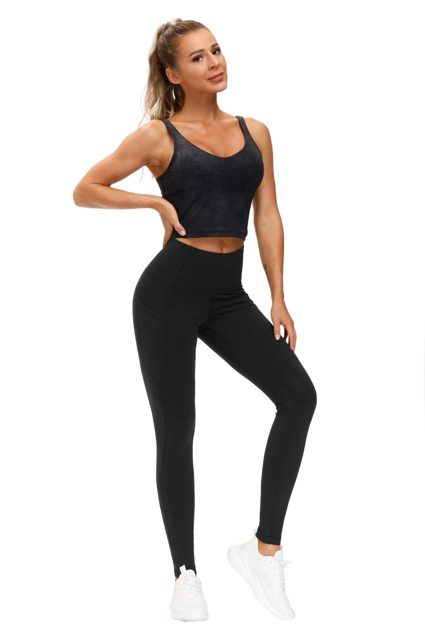 THE GYM PEOPLE Thick High Waist Yoga Pants with Pockets