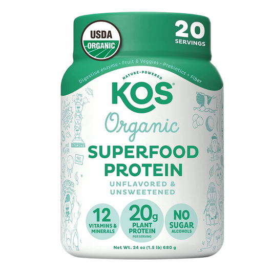 KOS Vegan Protein Powder, Unflavored & Unsweetened