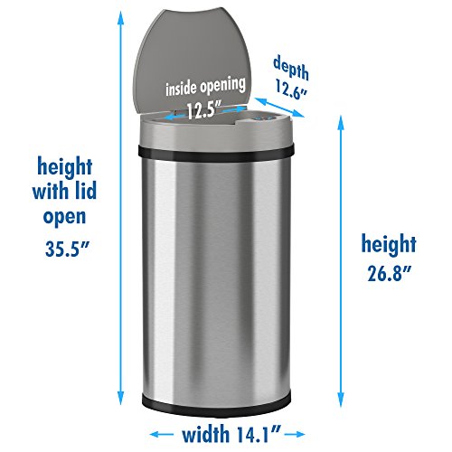 Touchless Automatic Garbage Bin - 13 Gallon