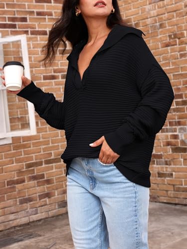 Women's V Neck Oversized Sweaters