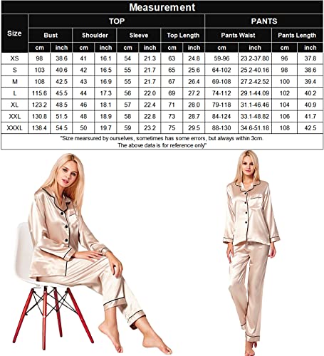 Womens Silk Satin Pajamas