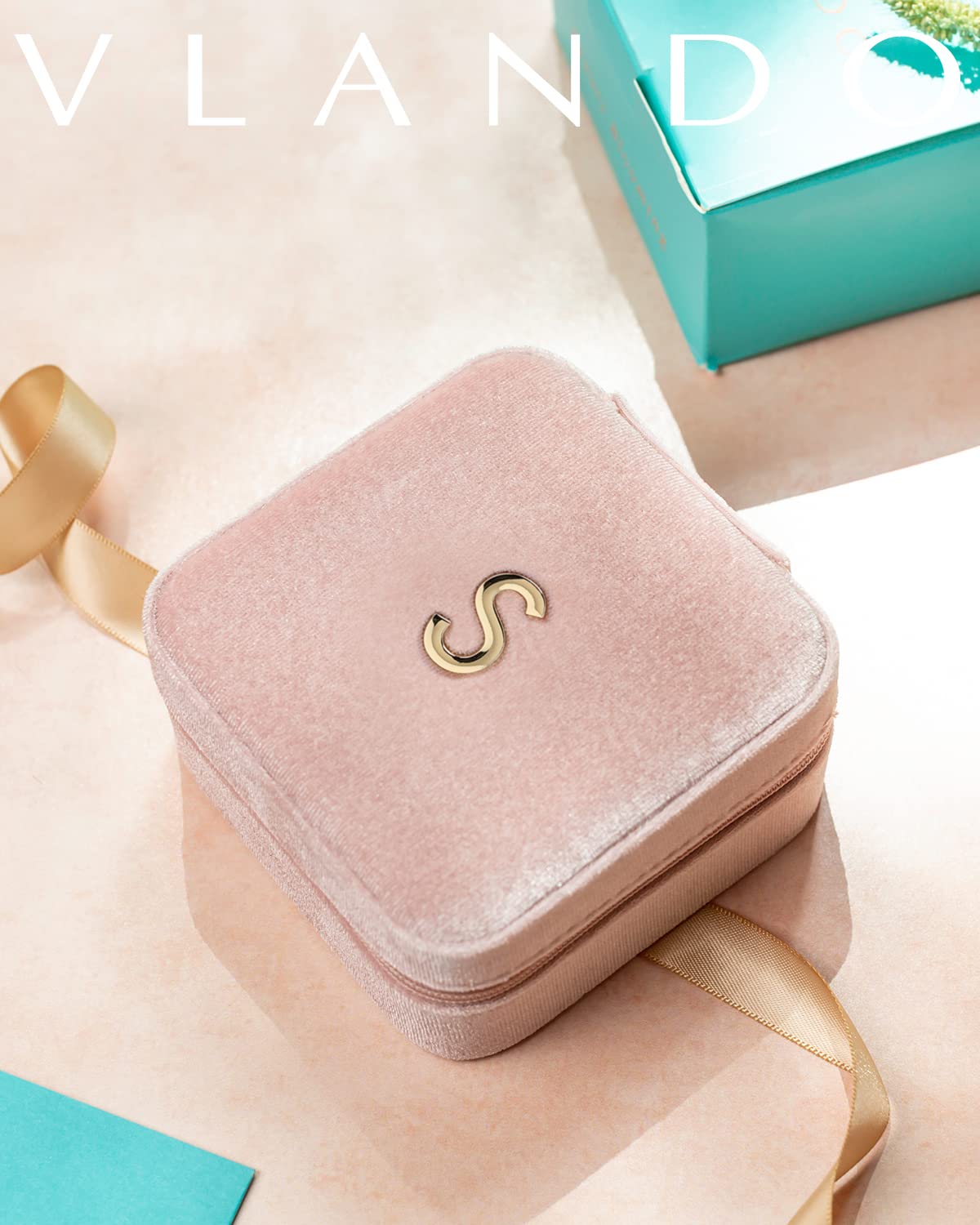 Personalized Letter Small Jewelry Box, Travel Jewelry Case