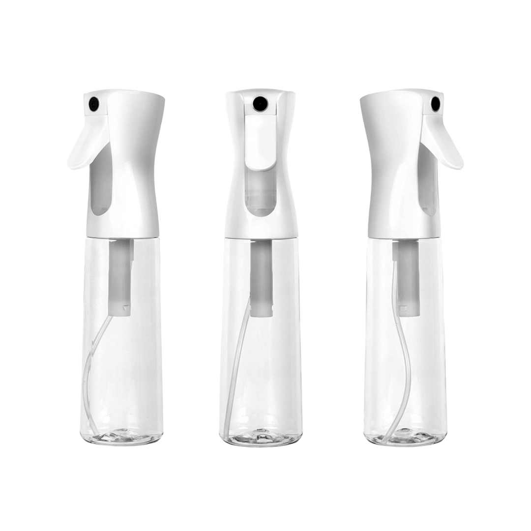 Houseables Continuous Spray Water Bottle, Water Hair Spray Bottle Mist 3PK,  12oz/355mL, Ultra Fine Mister, BPA Free, White Continuous Mist Spray