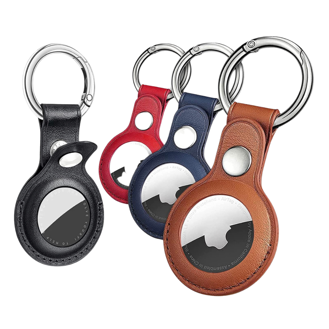 Air Tag Keychain - 4 Pack Protective Leather